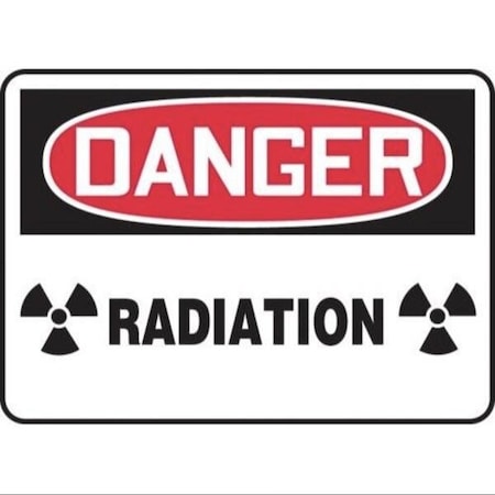 Accuform Radiation & Laser Sign, 7 in H x 10 in W, Aluminum MRAD007VA